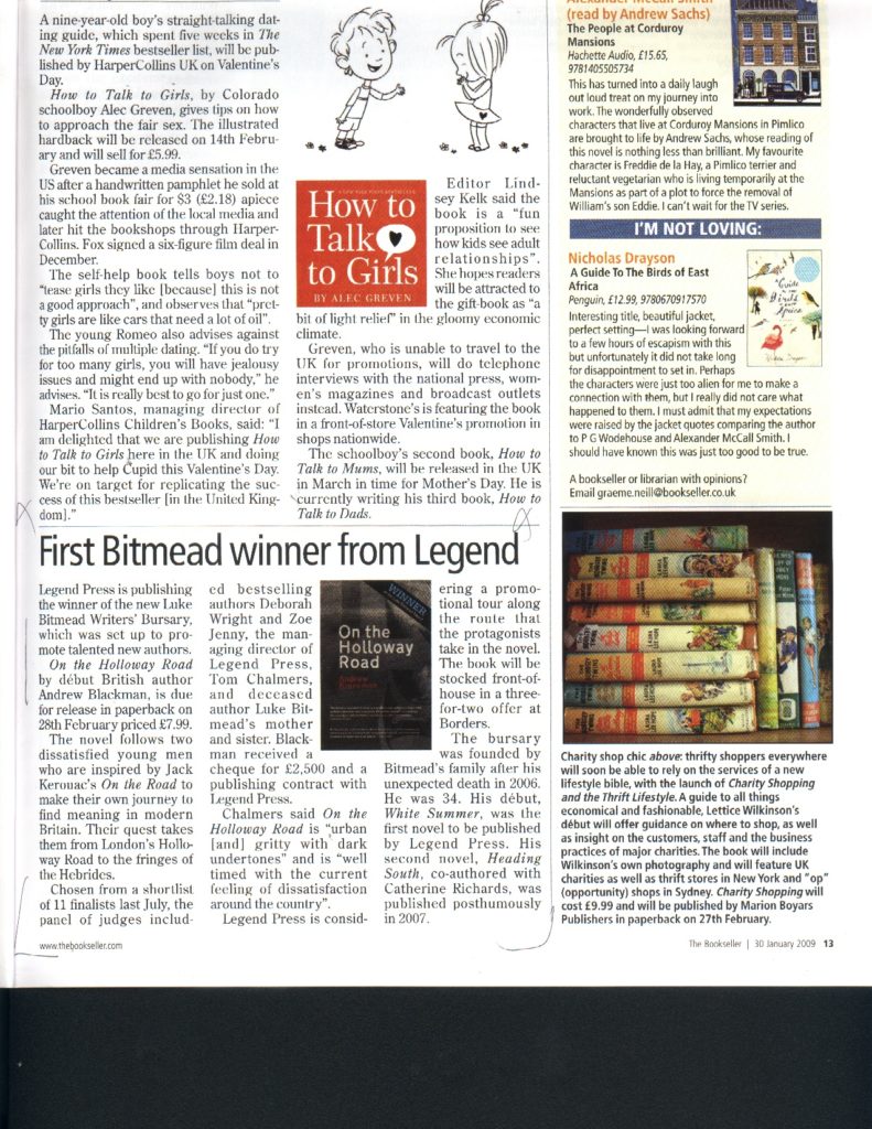 Bookseller article