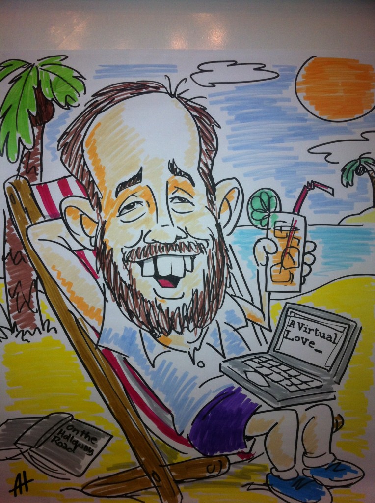 Cartoon of Andrew in Barbados