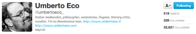 Umberto Eco on Twitter