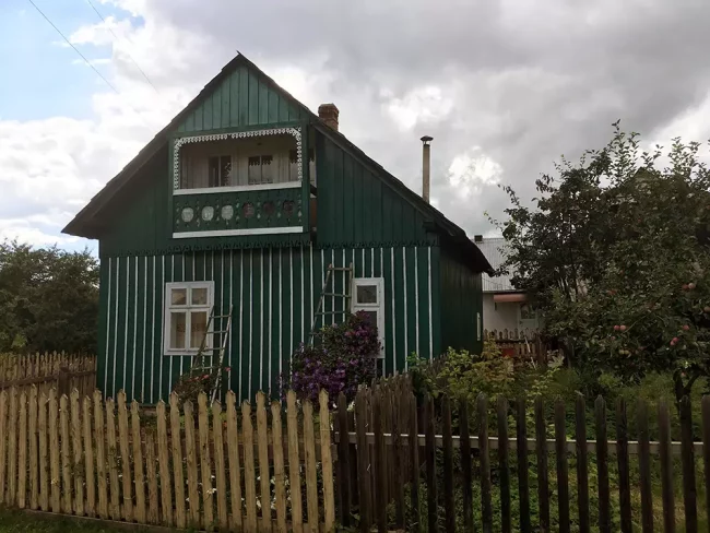 Traditional wooden house in Krasnoilsk, Ukraine