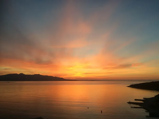 orange sunset in albania